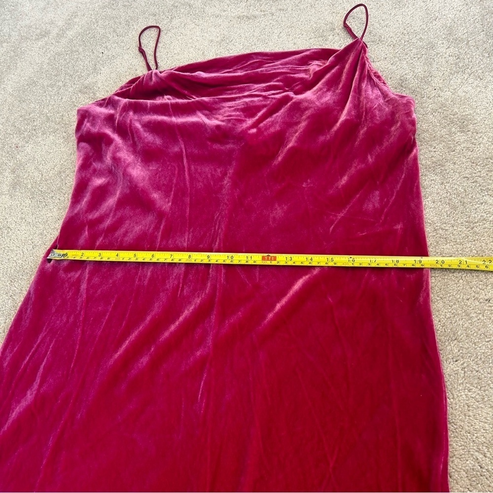 Banana Republic Rita Velvet spaghetti strap Maxi Dress in fuchsia pink Sz XL NWT - Picture 11 of 13